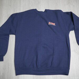 Vintage Lee Illinois Blue Sweatshirt University Fighting Illini Mens Medium
